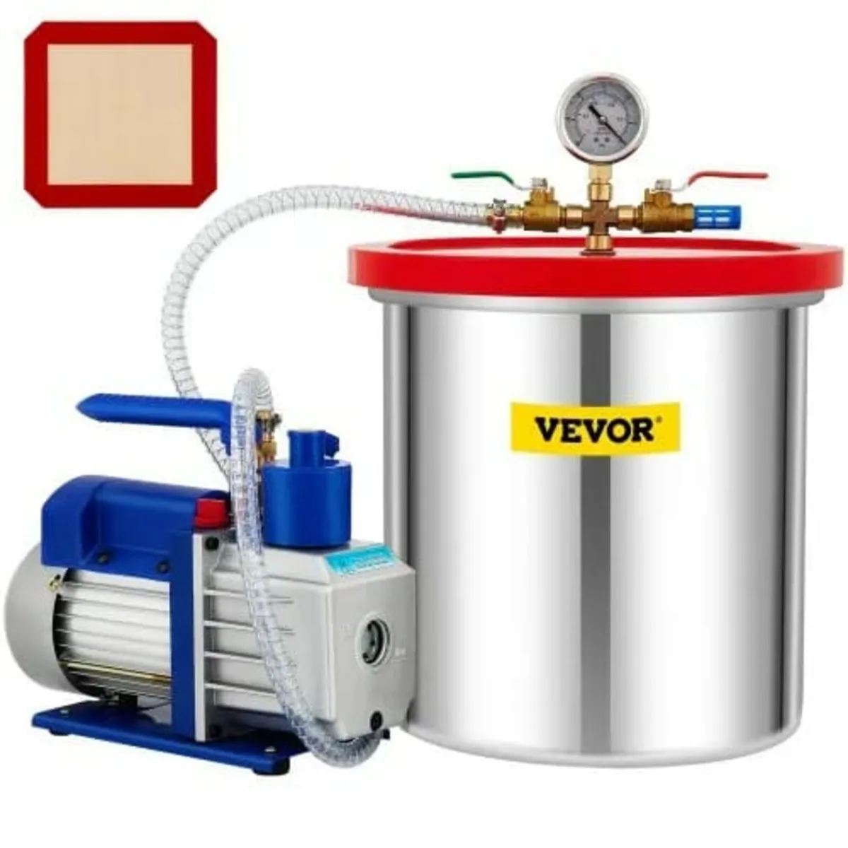 Vacuum Chamber with Pump Vacuum Chamber Kit 5 Gal/ - Image 1