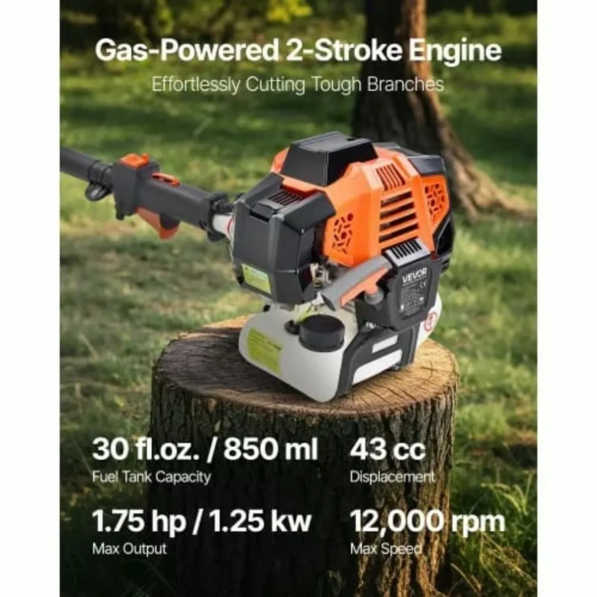 Gas Pole Saw, 43CC 2 Stroke Gas Powered Pole Saws - Image 4