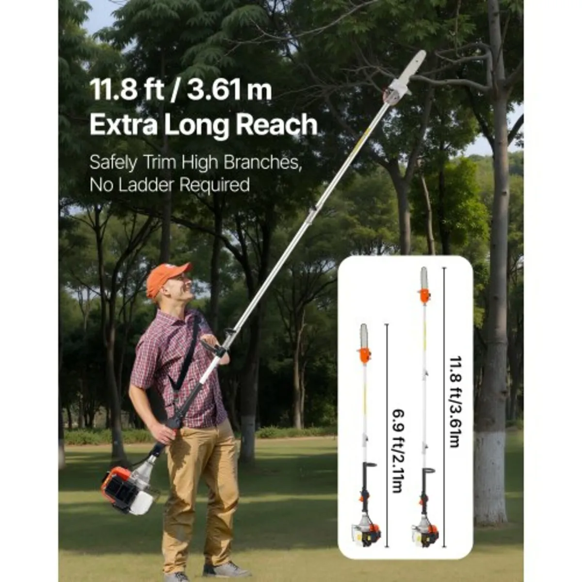 Gas Pole Saw, 43CC 2 Stroke Gas Powered Pole Saws - Image 3