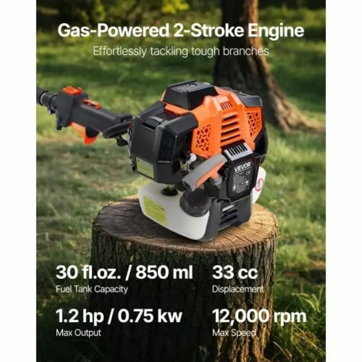 Gas Pole Saw, 33CC 2 Stroke Gas Powered Pole Saws - Image 2