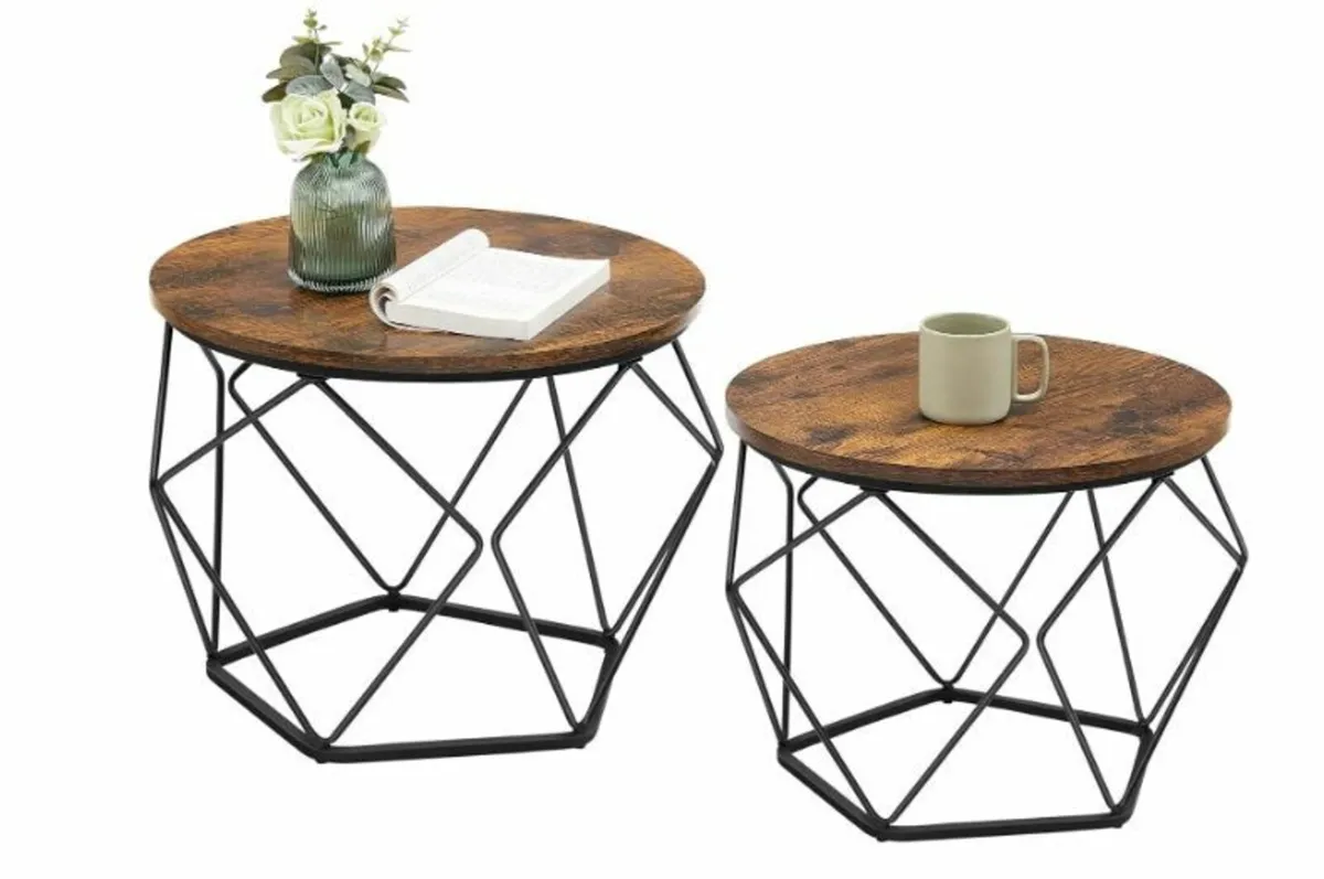 Round Coffee Table, Set of 2 - Image 1