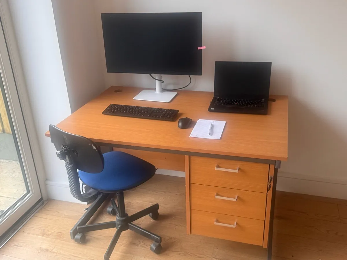 Office Desk with Drawers + Office Chair - Image 2