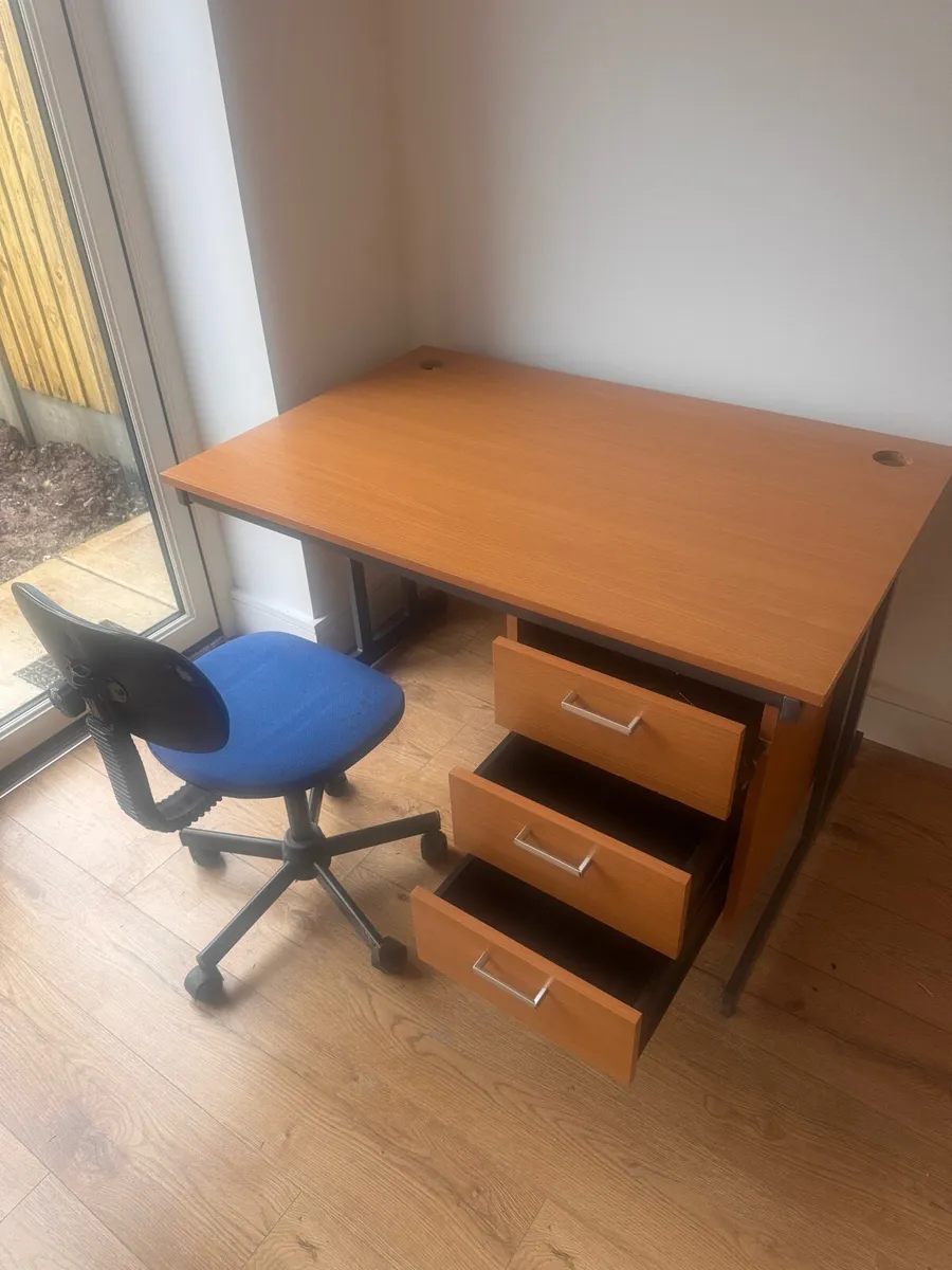 Office Desk with Drawers + Office Chair - Image 3