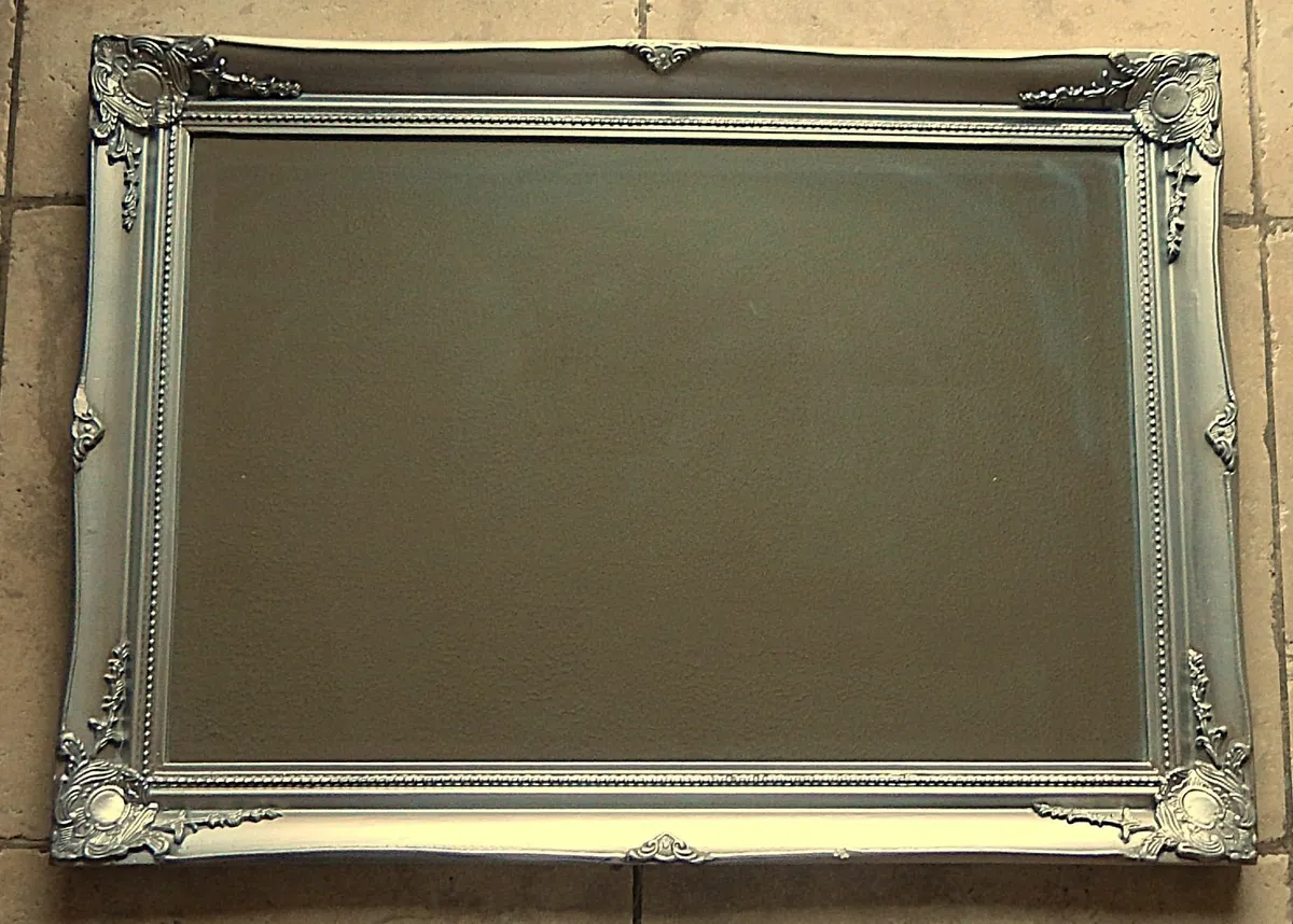 Large Bevelled Edge Wall Mirror in Ornate Frame - Image 1