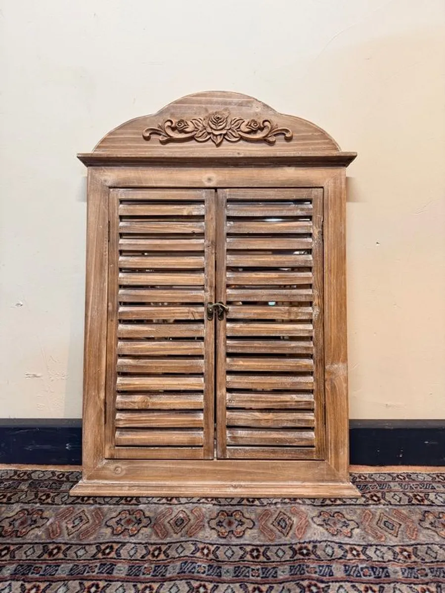Italian Style Wooden Shuttered Window Mirror - Image 1