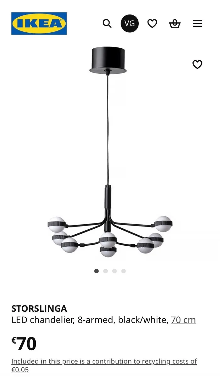 Ikea ‘Storslinga’ Ceiling Light Fitting - Image 2
