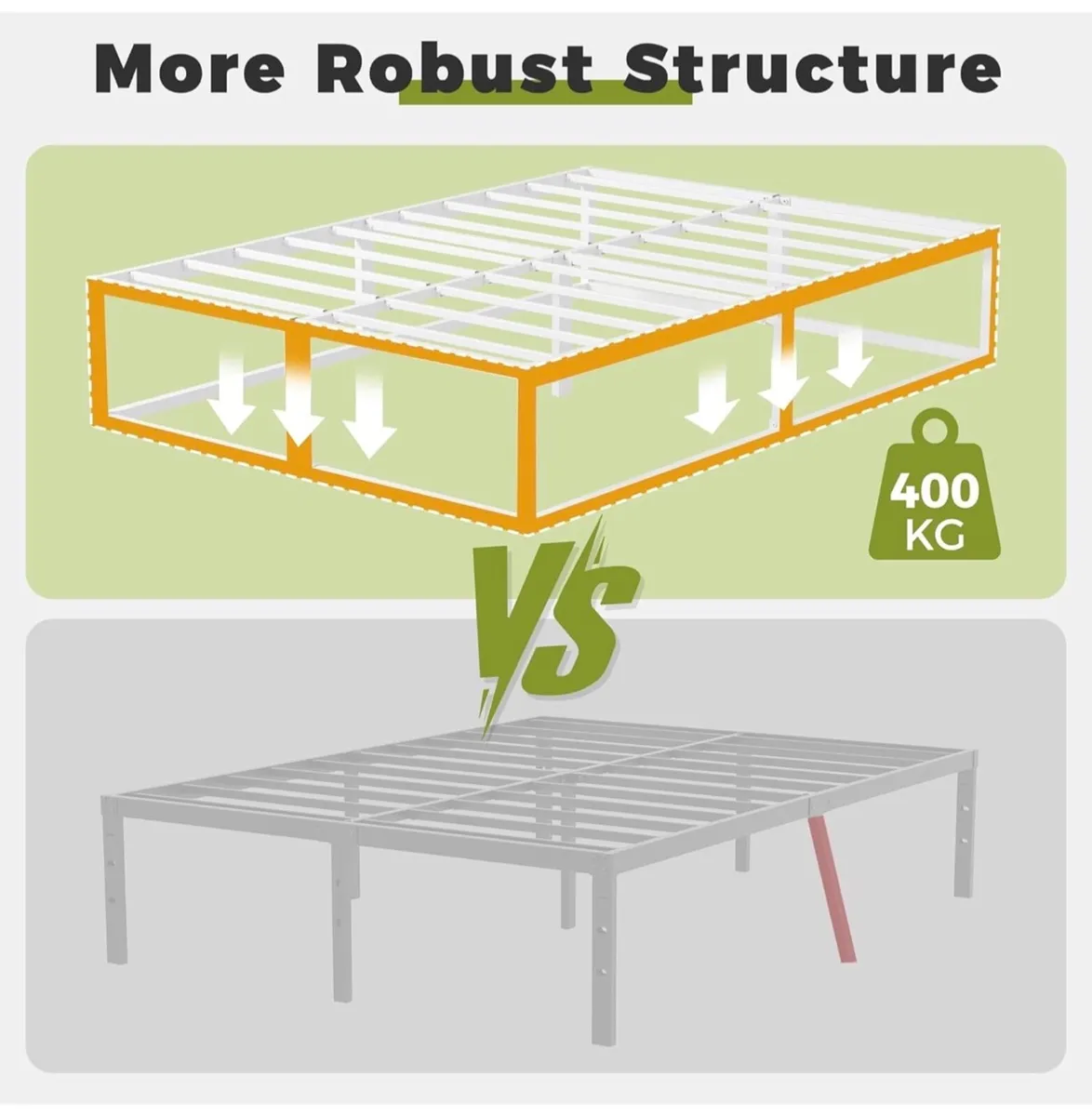 Super King Bed Frame 36cm High with Steel Slats Su - Image 2