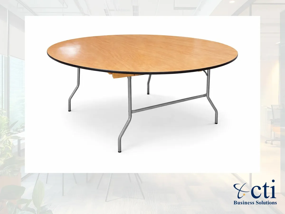 NEW 1.8M Round Office/Canteen Tables X 5 - Image 3