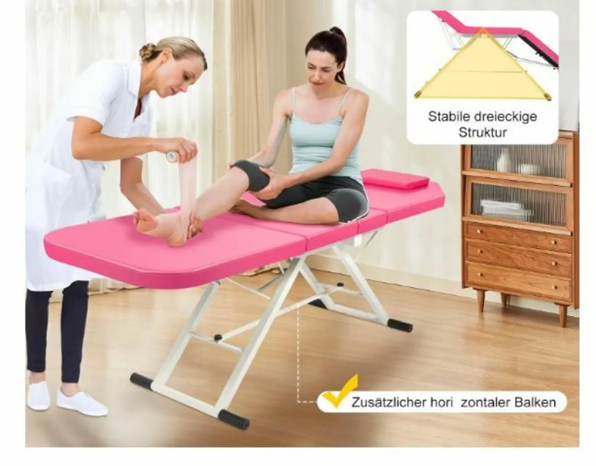 -Zone Mobile Folding Massage Table with Headrest - Image 4