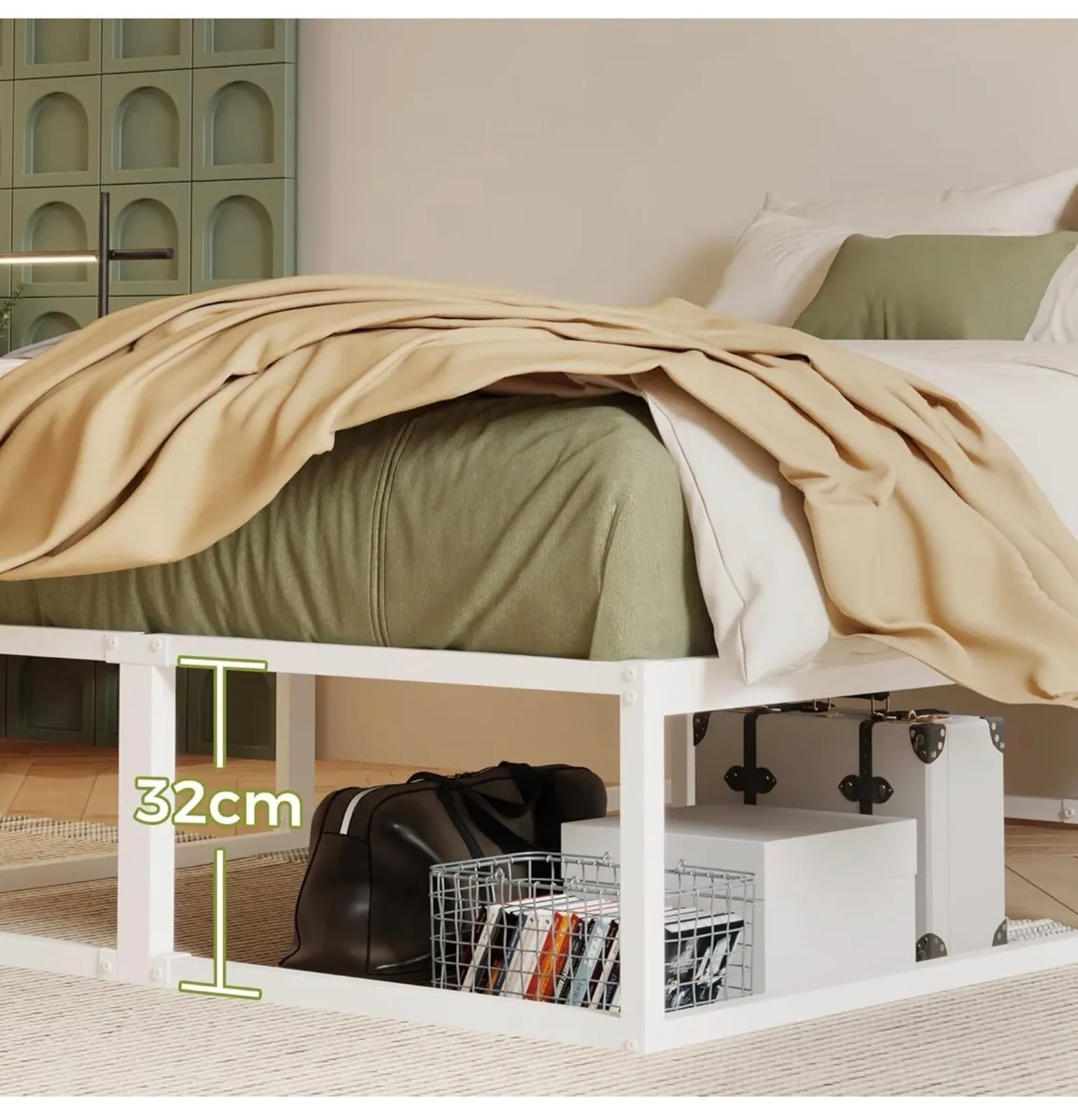 Super King Bed Frame 36cm High with Steel Slats Su - Image 4