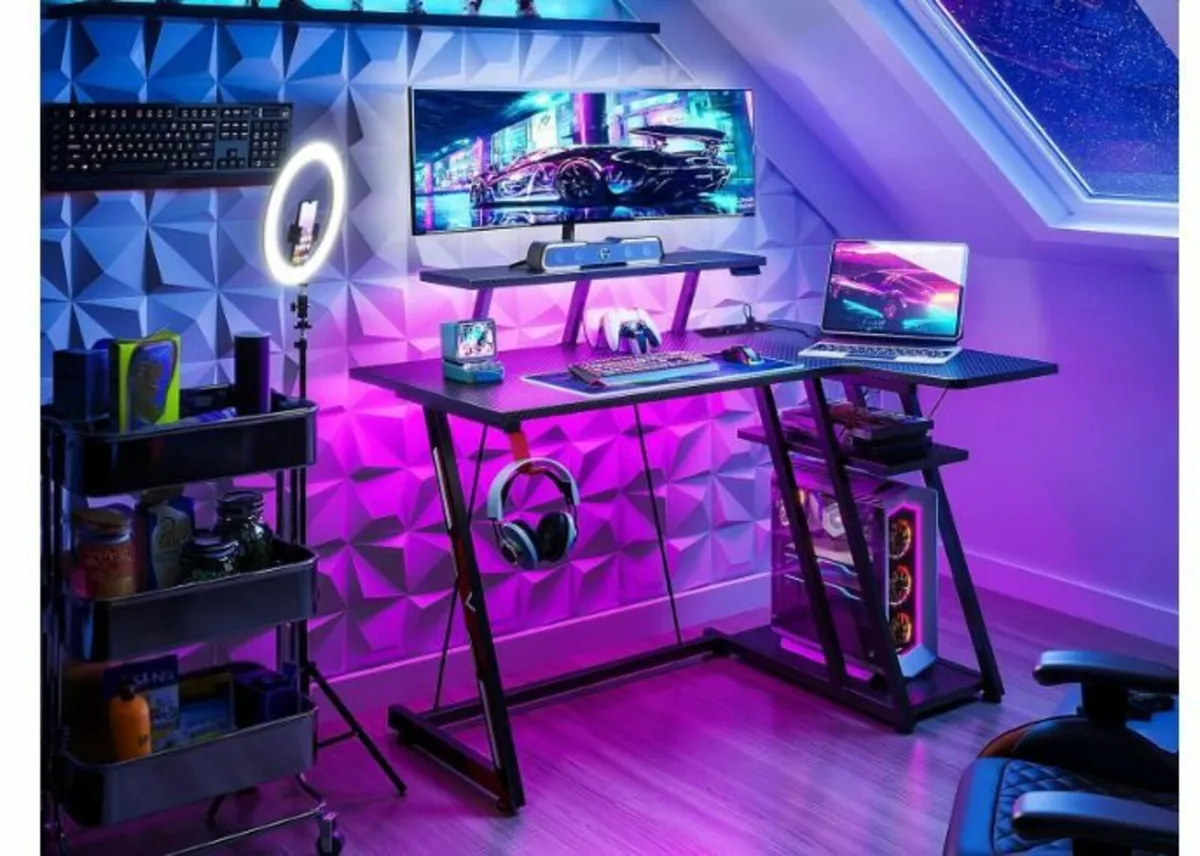 Gaming Table with LED Lighting and Sockets, 100 - Image 4