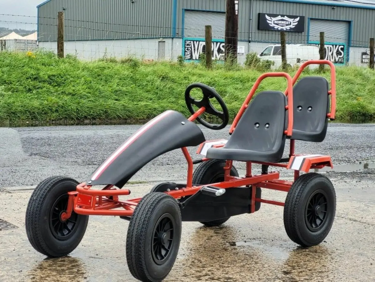 Hercules Adult Double Two Seat Pedal Go Kart Black - Image 1