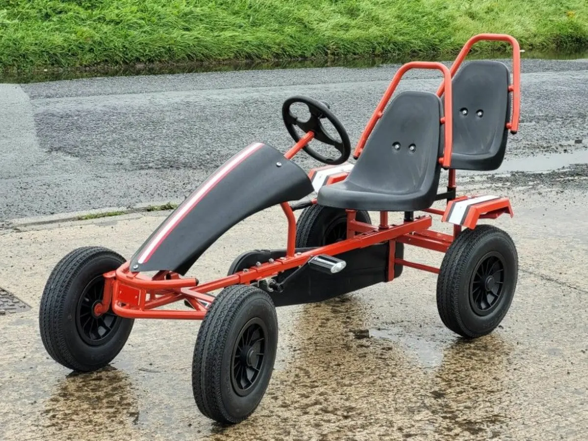 Hercules Adult Double Two Seat Pedal Go Kart Black - Image 3