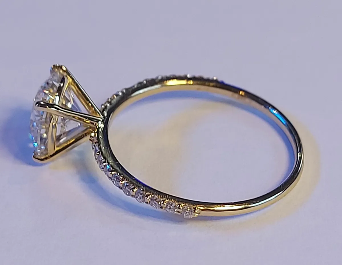 14k Gold ring with 2.22 ct Lab-Grown Diamond IGI - Image 3