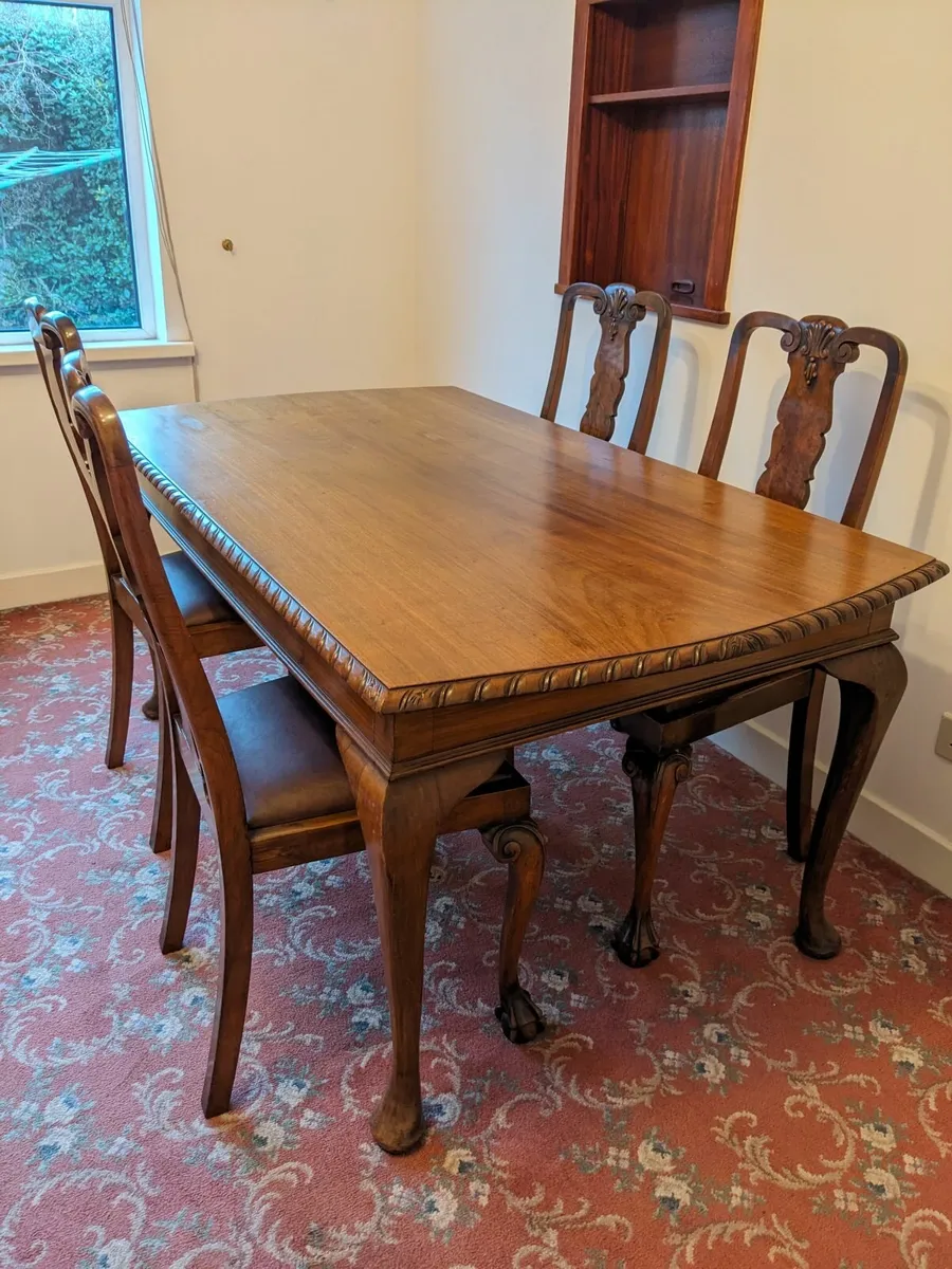 Queen Anne Style Table and 4 Chairs - Image 2