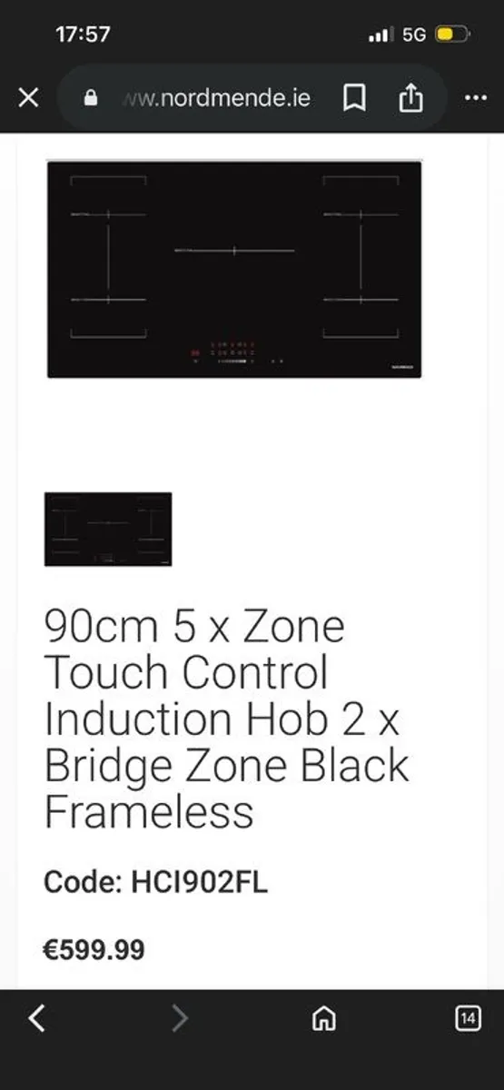 Induction hob 90cm Nordmende New - Image 1