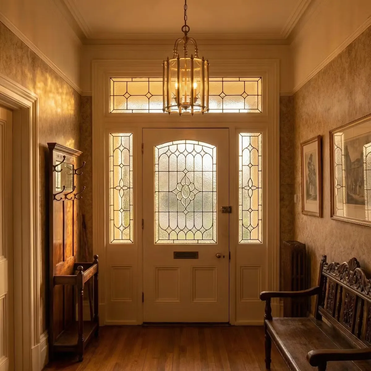 Large panelled glass lantern - Image 2