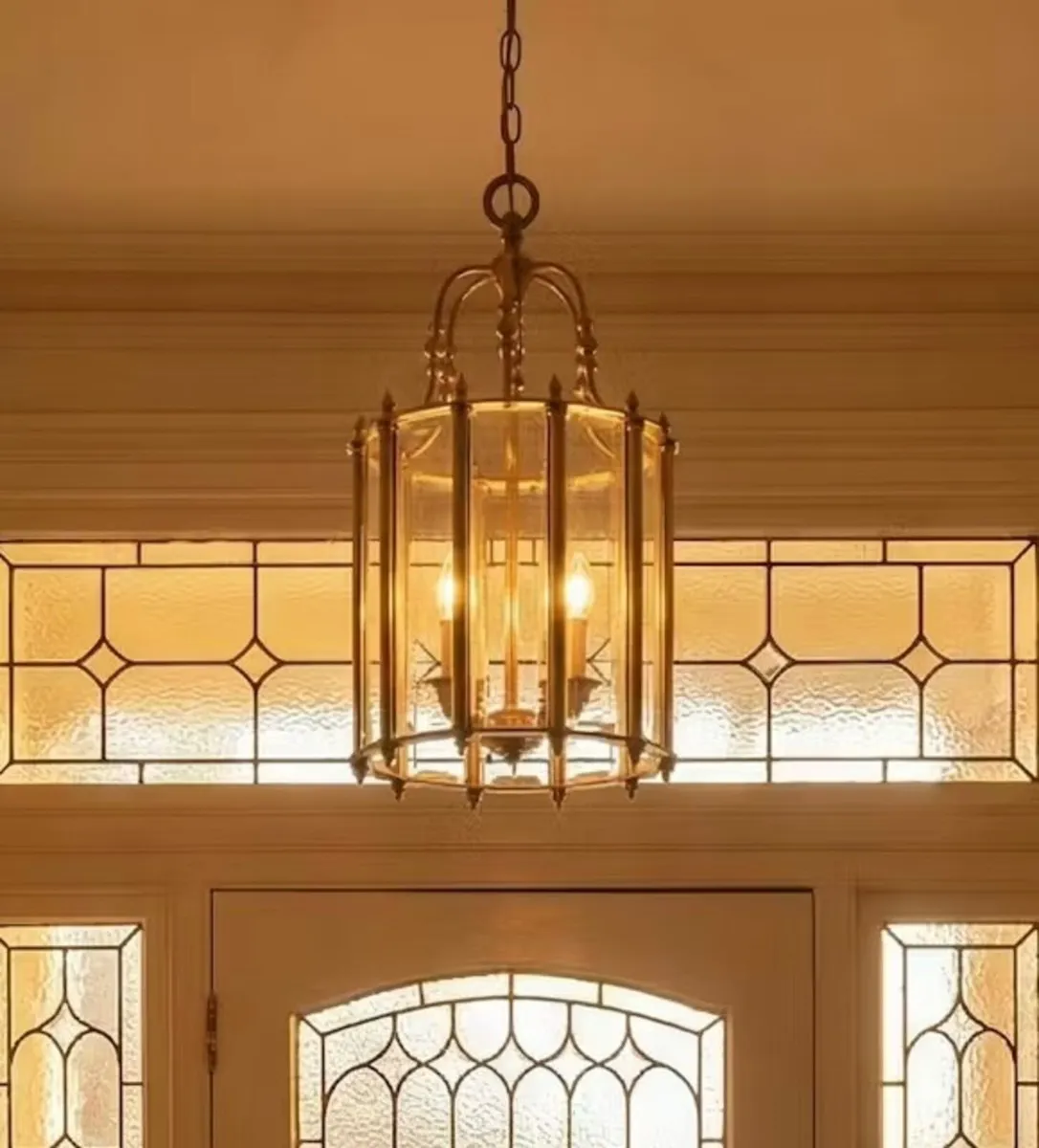 Large panelled glass lantern - Image 1