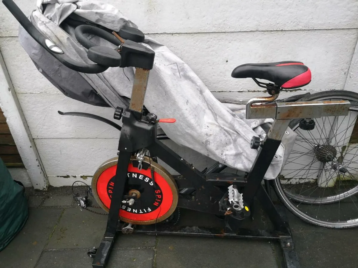 Scrap metal old spin bike