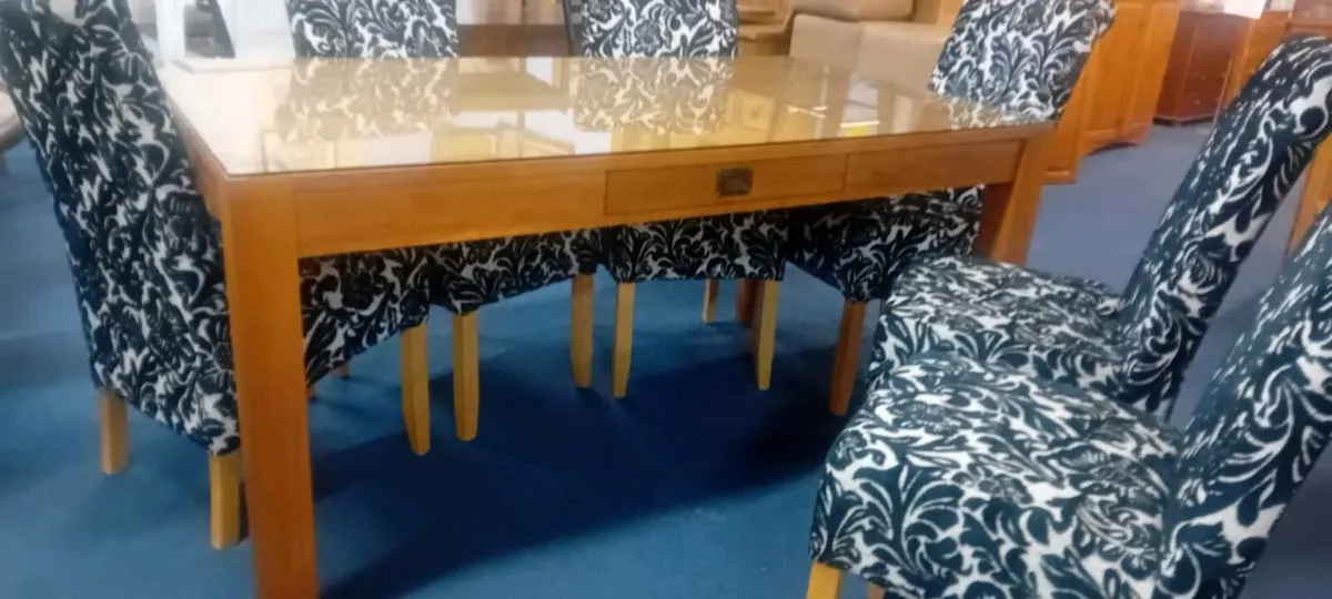 Modern Solid Oak Dining Table - Image 1