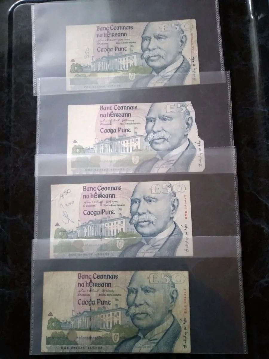 For Sale 4no.Irish £50 Notes as one lot Price €260 - Image 2