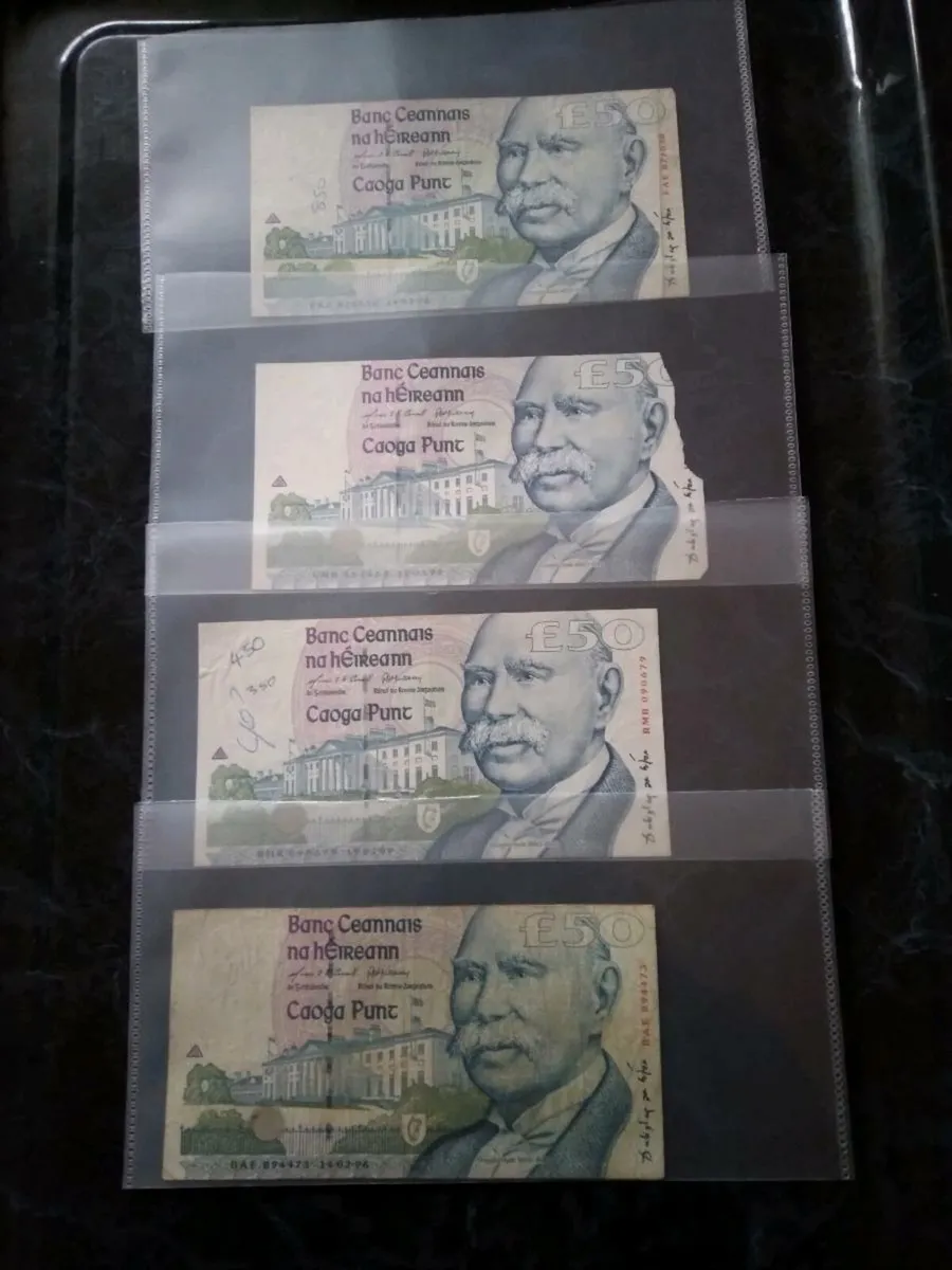 For Sale 4no.Irish £50 Notes as one lot Price €260 - Image 3