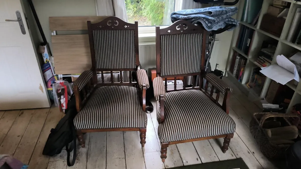 Solid Wooden Upholstered Chairs – Free to Good Hom - Image 1