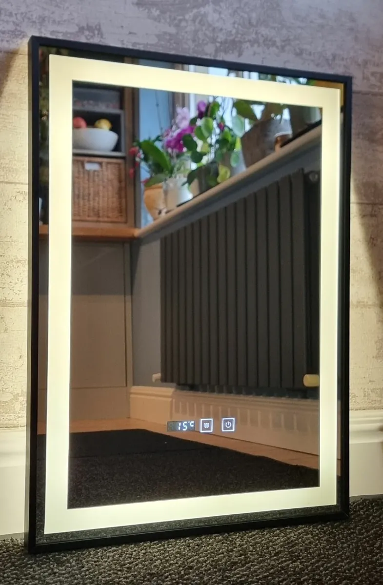 LED Bathroom Mirror Black Frame Antifog - Image 3