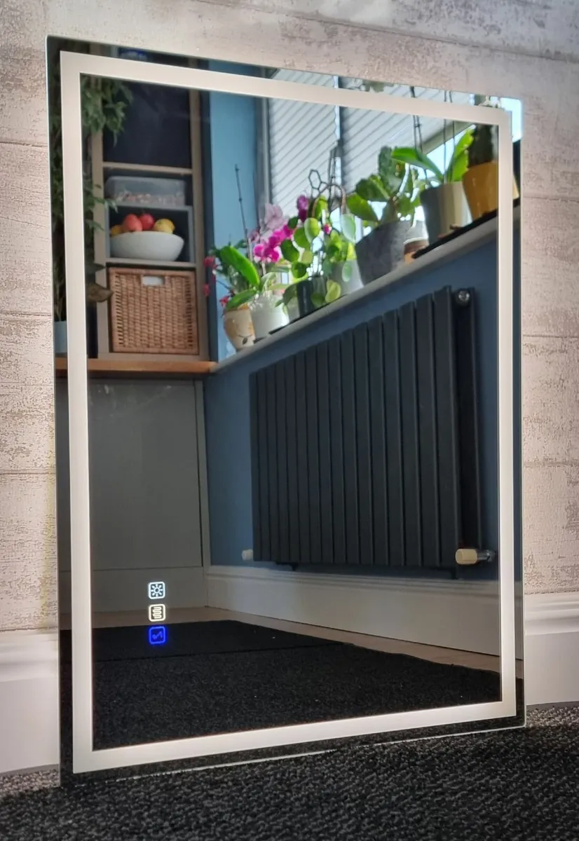 LED Bathroom Mirror 60x80cm Bluetooth Speakers - Image 2