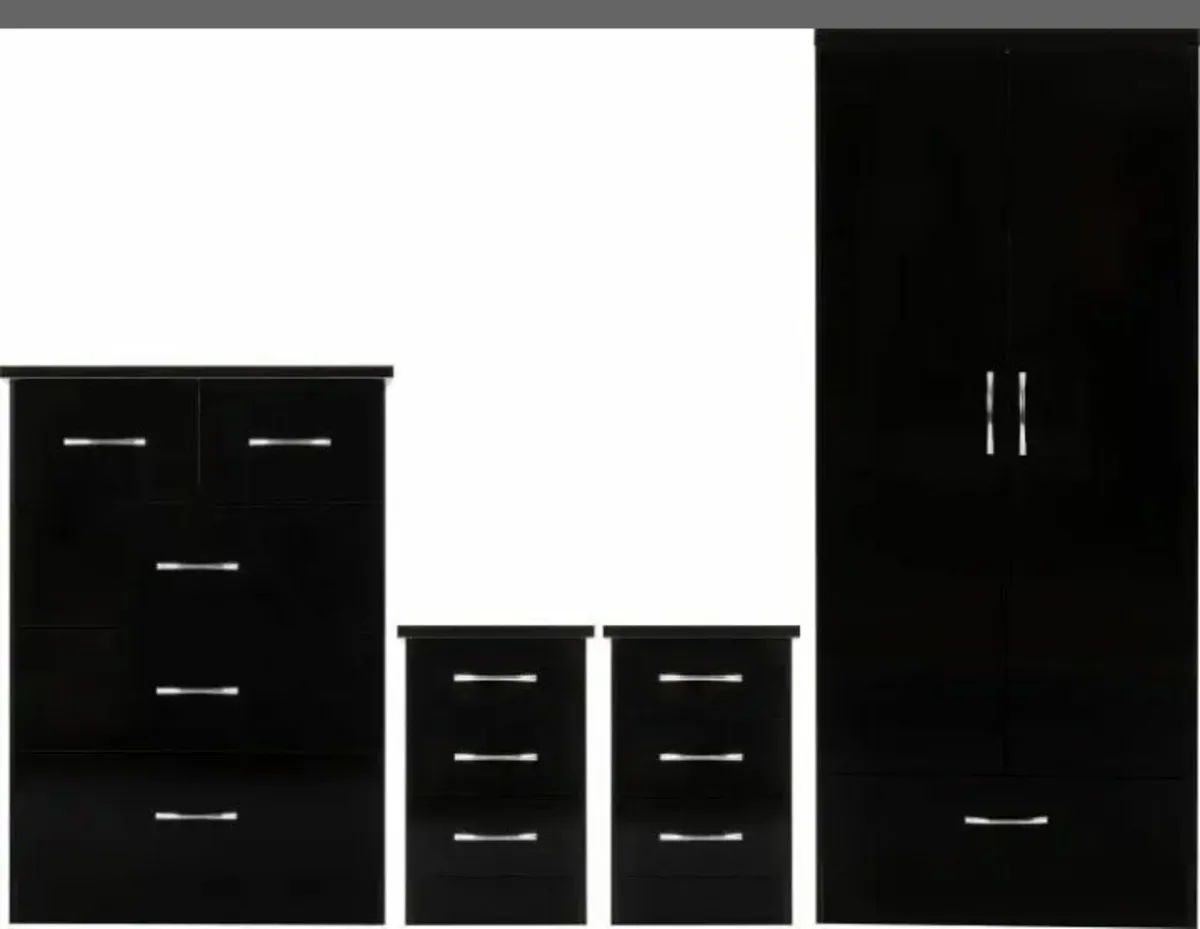 Nevada 2 Door 1 Drawer Wardrobe Bedroom Sets - Image 3