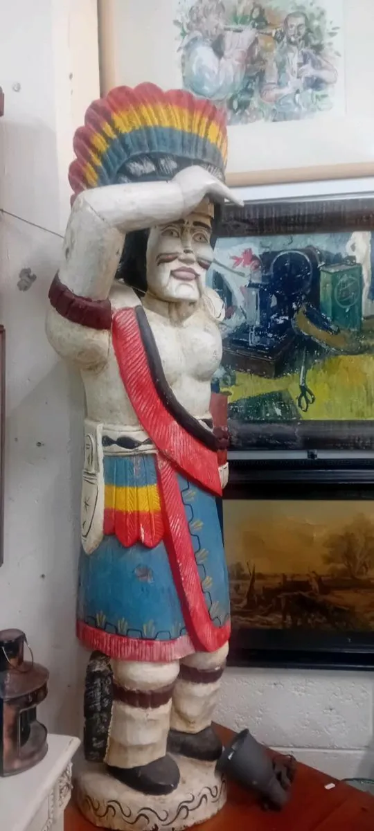 Original Carved Woid Indian Cigar Store Statue - Image 1