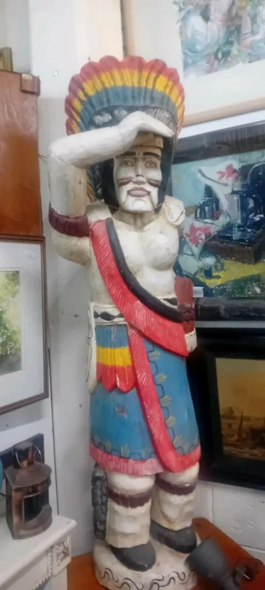 Original Carved Woid Indian Cigar Store Statue - Image 2