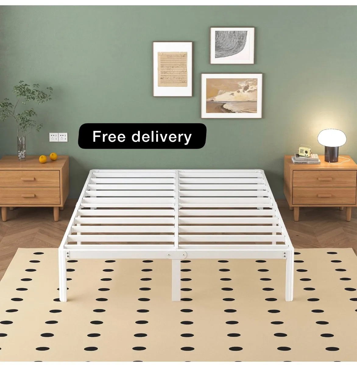 White Super King Bed Frame 6ft with Rounded Corner - Image 1
