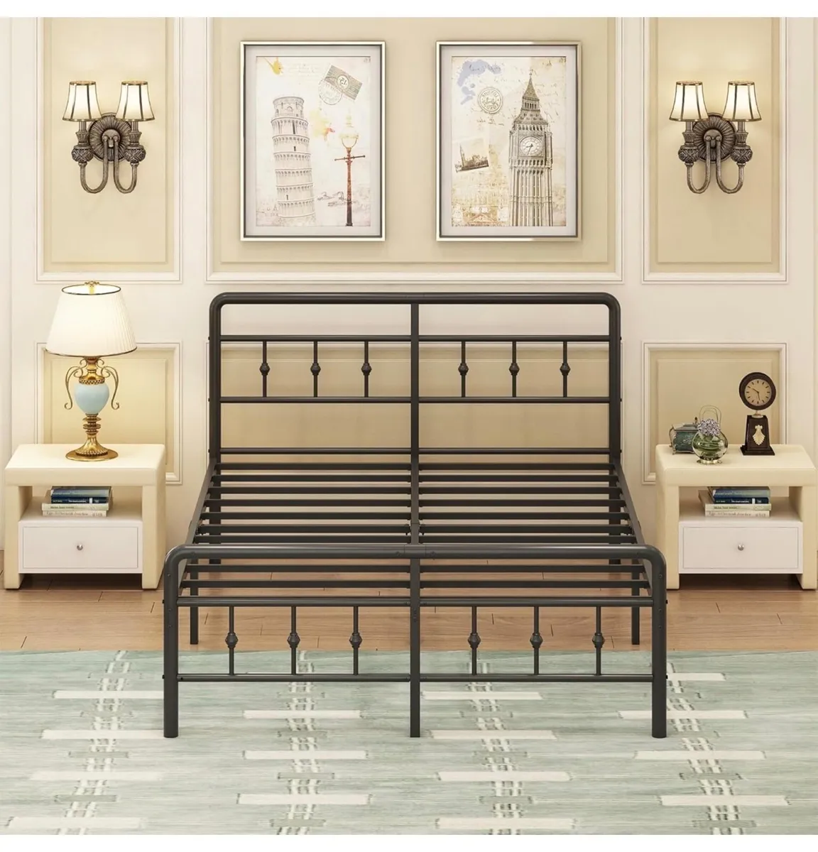 Super King Bed Frame with Victorian Headboard and - Image 4