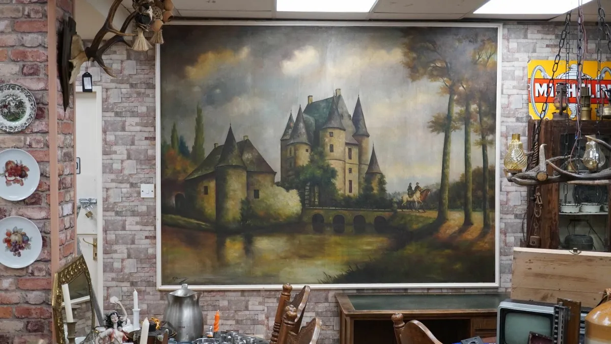 Steenokkerzeel Castle Huge Oil Painting - Image 1