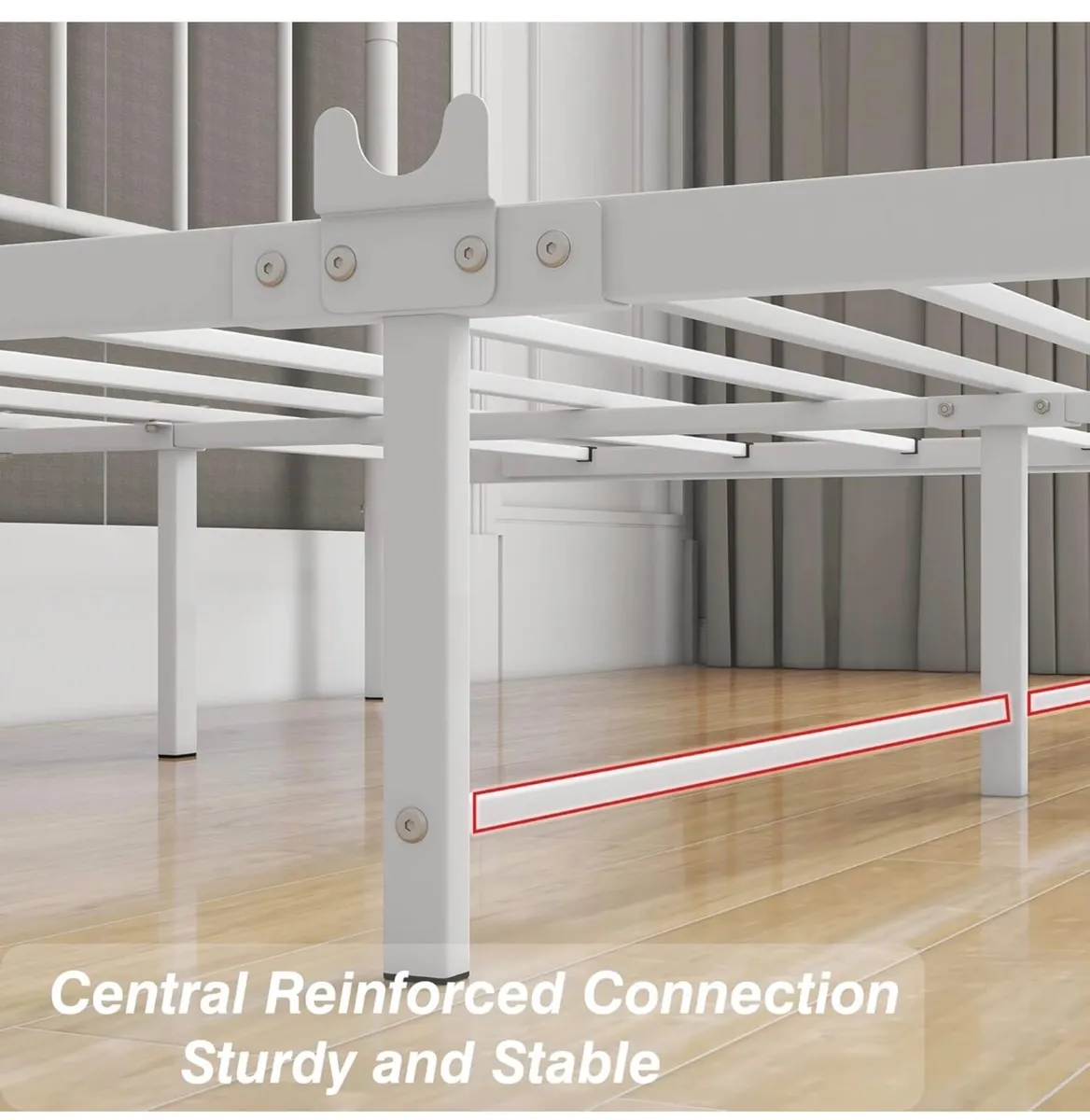 Double Bed Frame with Headboard and Footboard Heav - Image 3