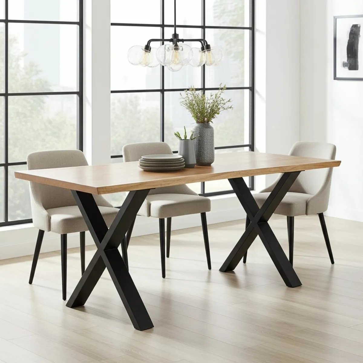 Metal Table Legs Type X Loft Style 66×70 Set of 2 - Image 2