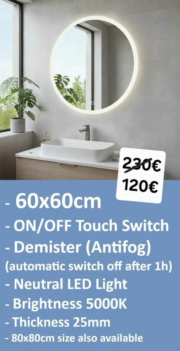 LED Bathroom Mirror Makeup Cosmetic Bright Light - Image 1