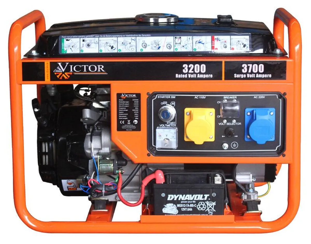 Generator-Victor Petrol Generator 3.7KVA UP170 208cc AVR - Image 3