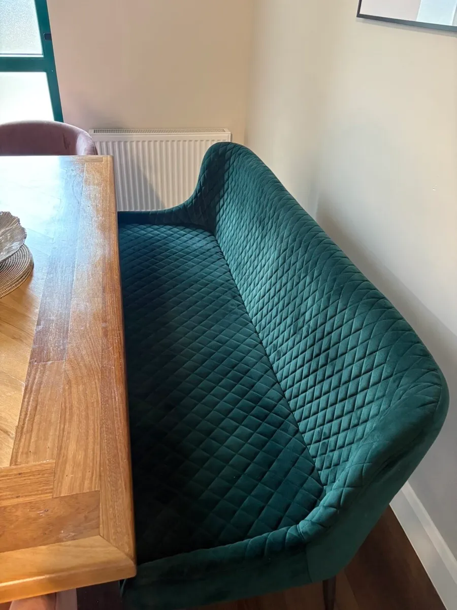 Pink Kitchen Chairs and a Green Bench for sale - Image 4