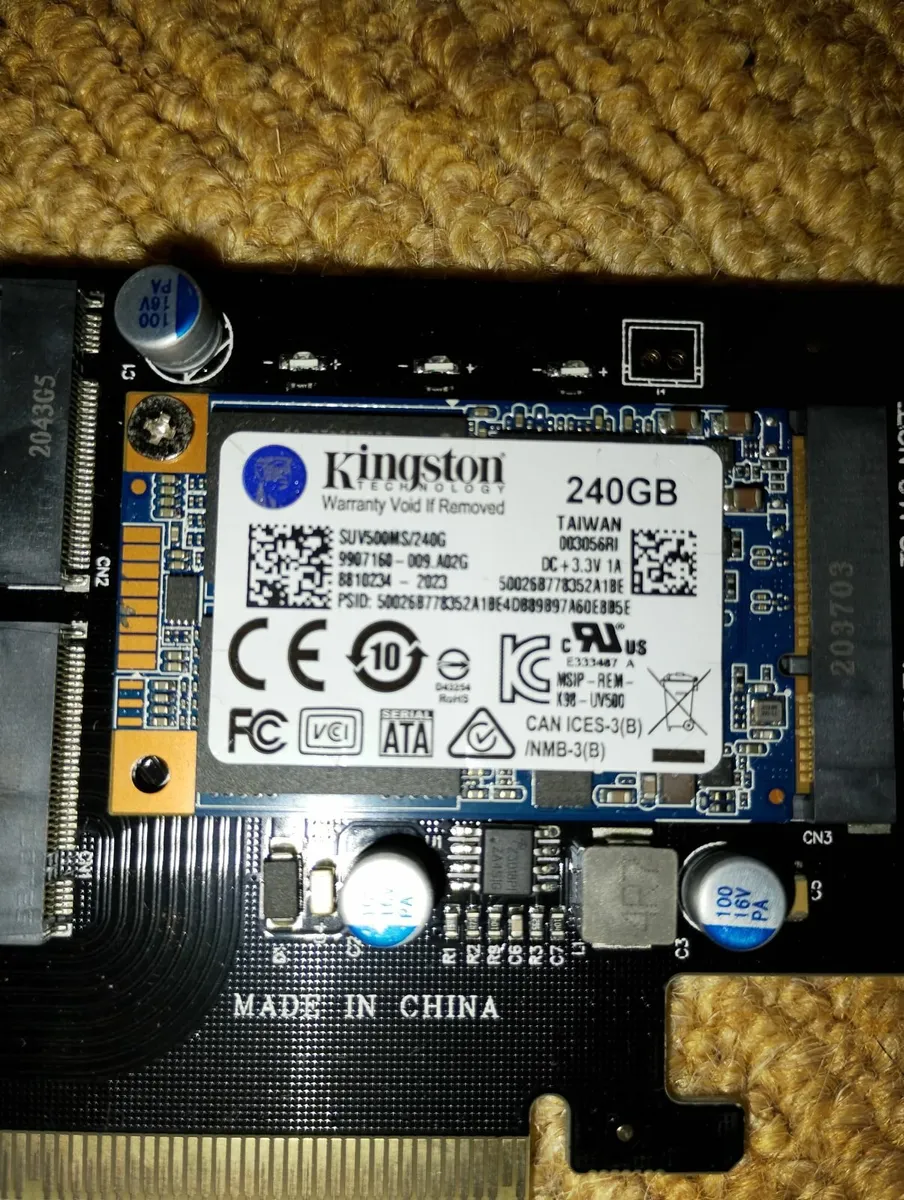 Kingston 240GB SATA mSATA SSD with PCIe Adapter - Image 2