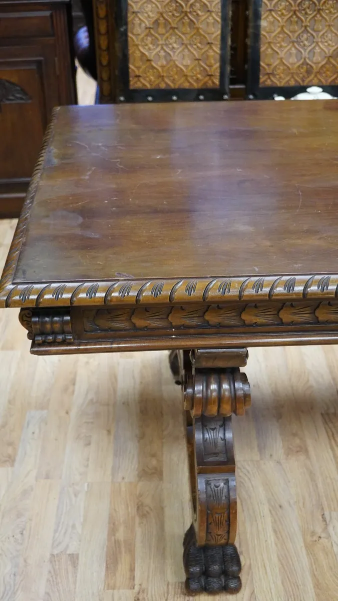 Spanish Renaissance Revival Walnut Dining Table - Image 4