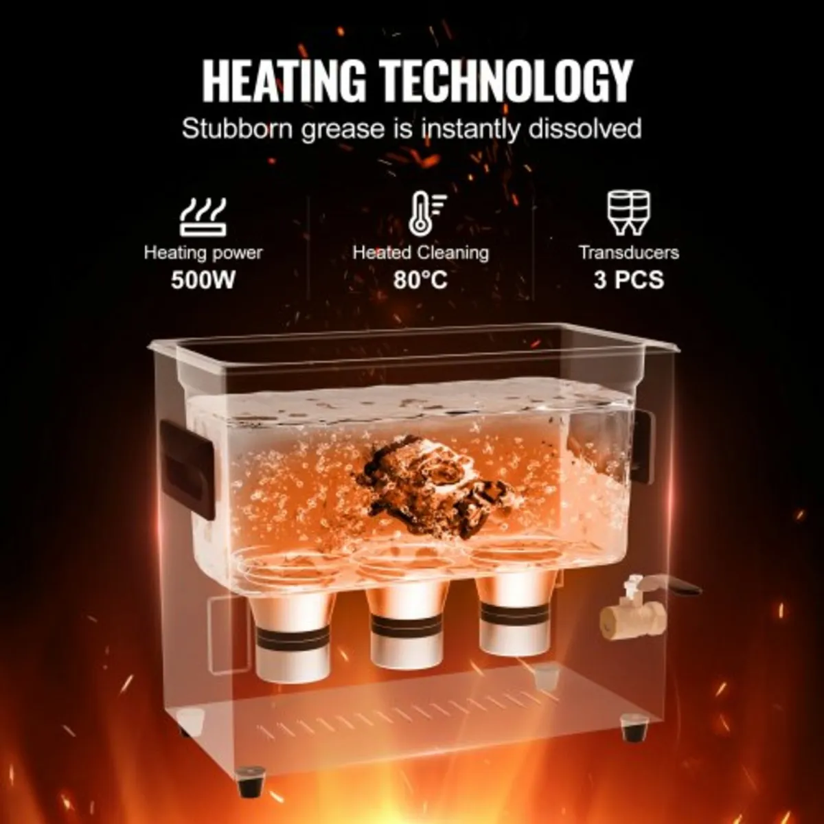 6L Ultra Sonic Cleaner, 180W Digital Ultrasonic Cl - Image 4