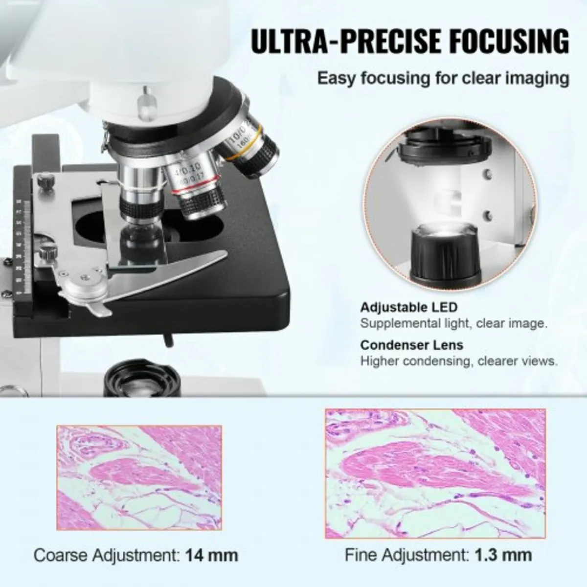 Binocular Compound Microscope, 40X-2500X Magnifica - Image 2