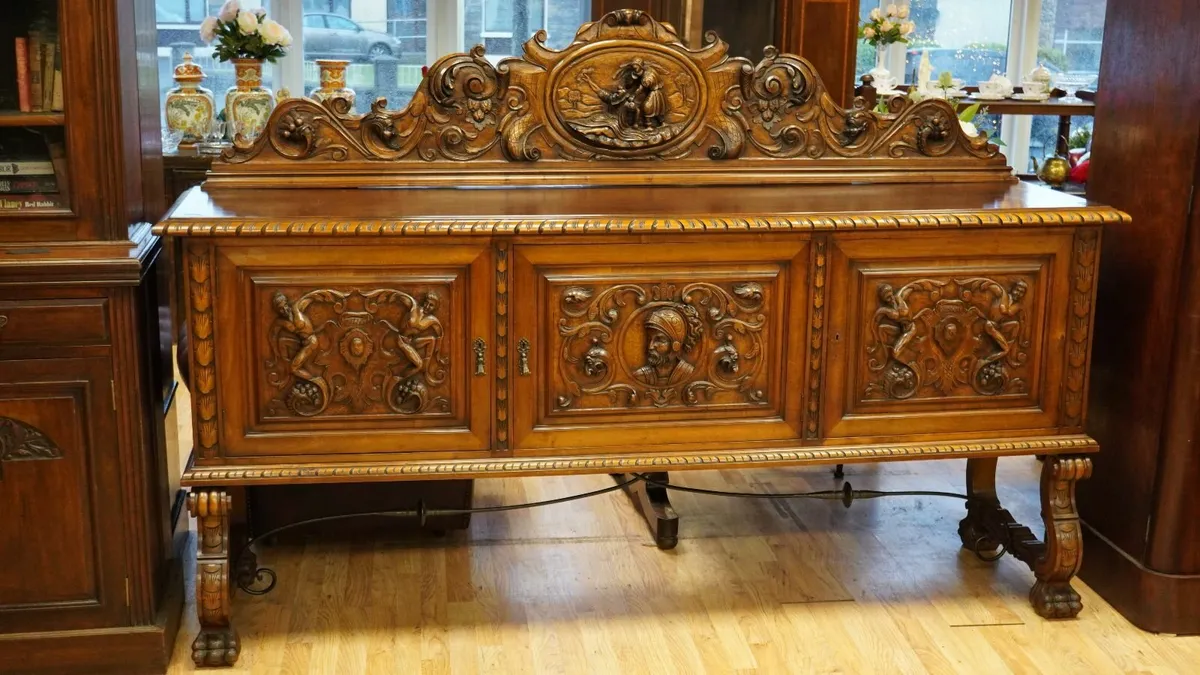 Spanish Renaissance Revival Walnut Sideboard - Image 2