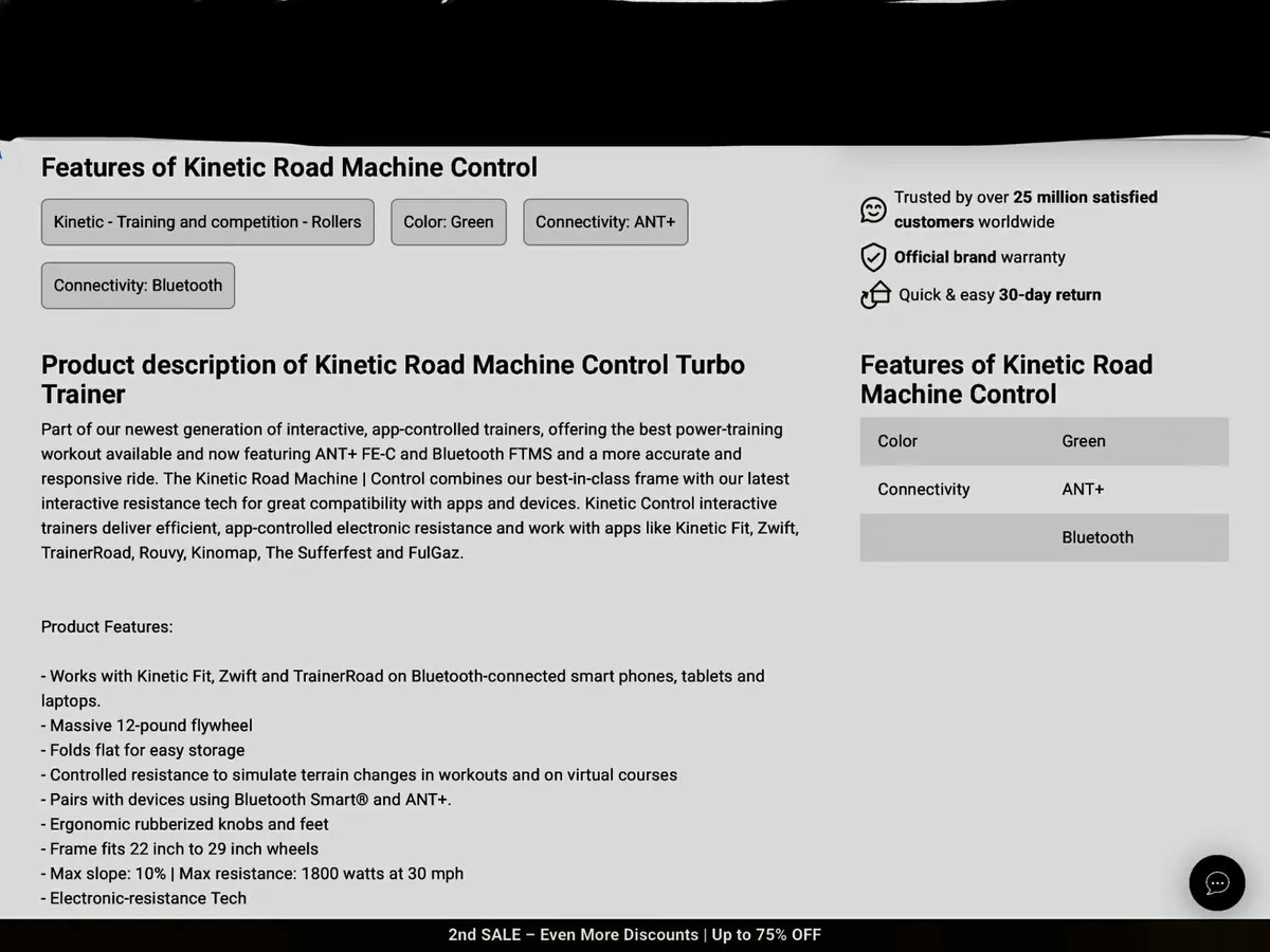 Kinetic turbo trainer T6400 - Image 2