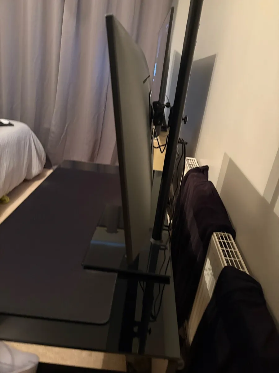 Glass desk plus monitor - Image 4