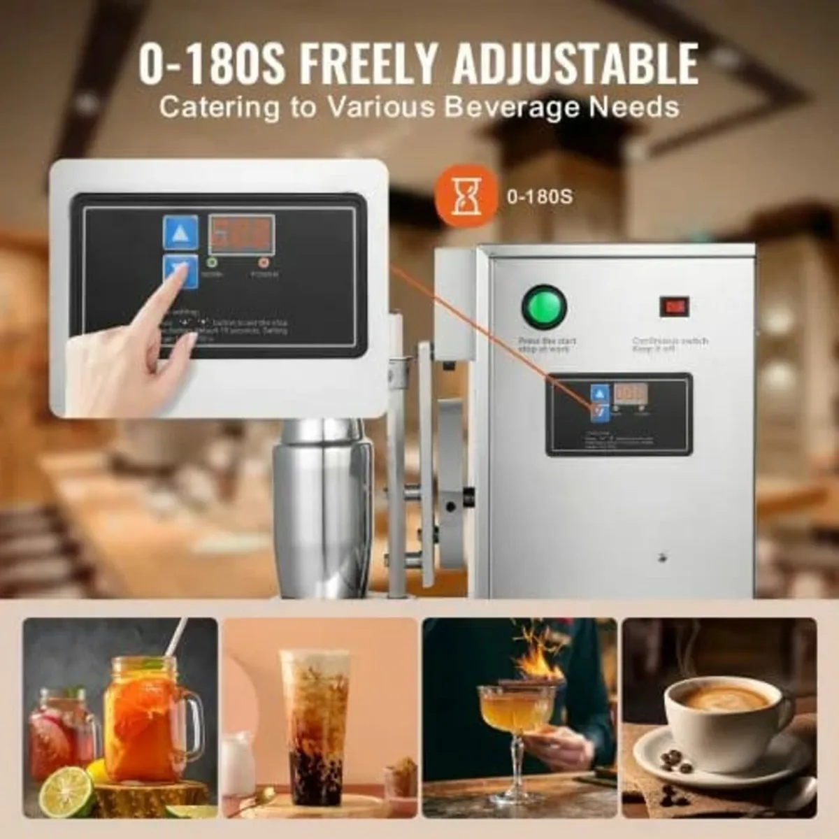 120W Commercial Milk Tea Shaker Machine, Single He - Image 2