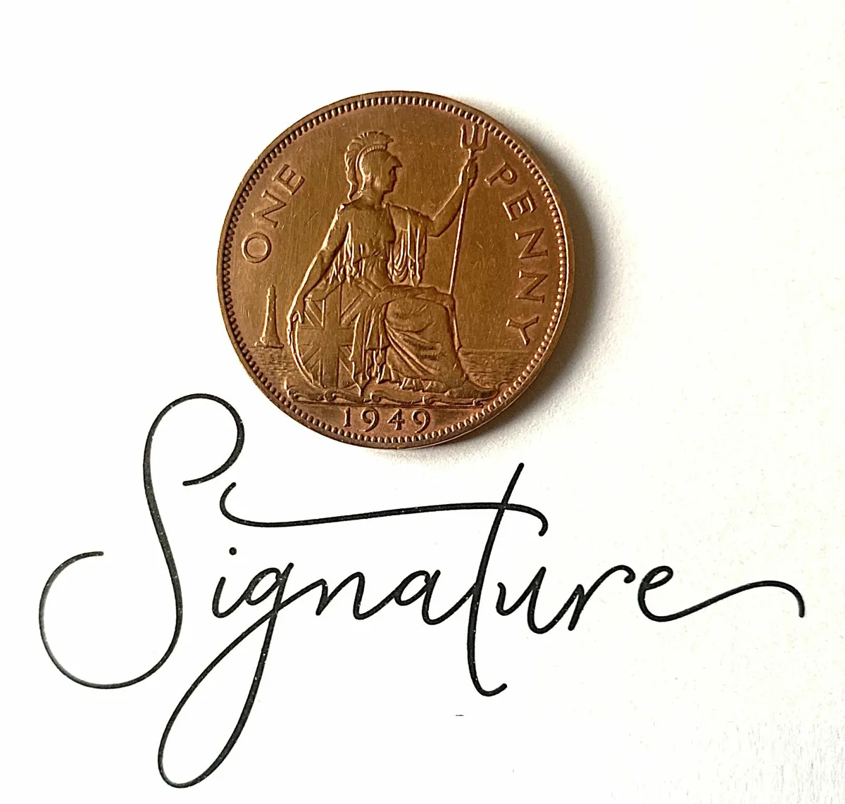 Georgivs vi. penny from 1949, Free Post - Image 1