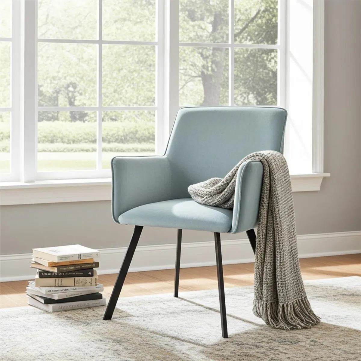 Modern Velvet Dining Armchair - Image 2